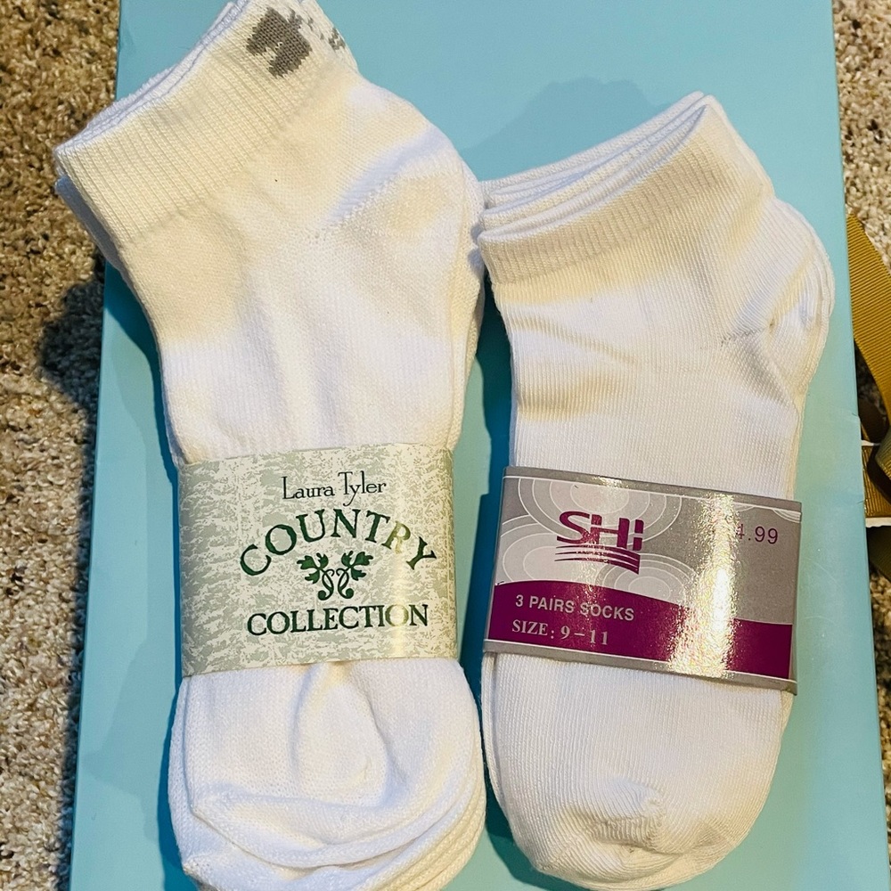 Bundle of white ankle socks
